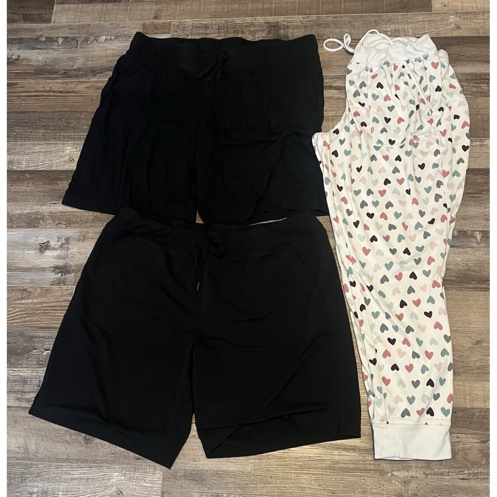 Secret Treasures Jockey‎ White Black Hearts Shorts Lounge Pants Lot Size XL